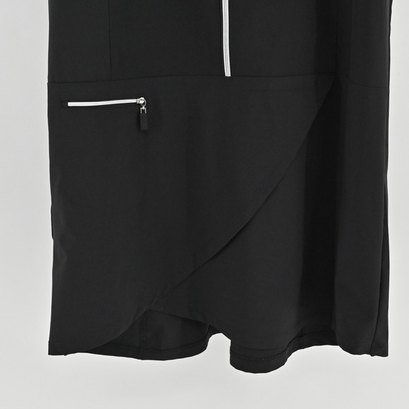 Jamie Sadock Golf Zip Front Sleeveless Dress Size M Black Sporty Stretch Tennis - Picture 10 of 13